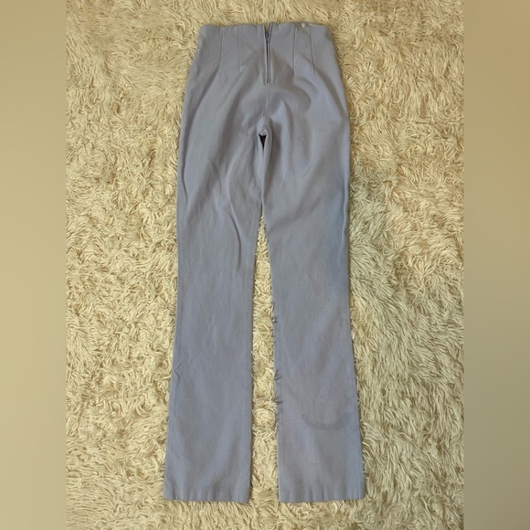 Maria Bianca Nero straight leg high rise back zip acetate baby blue SZ S elastic - Picture 7 of 8